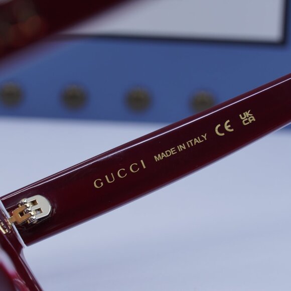 Gucci GG1792O 004 Square Eyeglasses - Burgundy 46mm - Picture 6 of 9